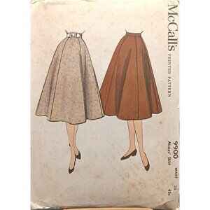 Vintage McCalls Printed Pattern No. 9900 Misses Skirt Waist 26
